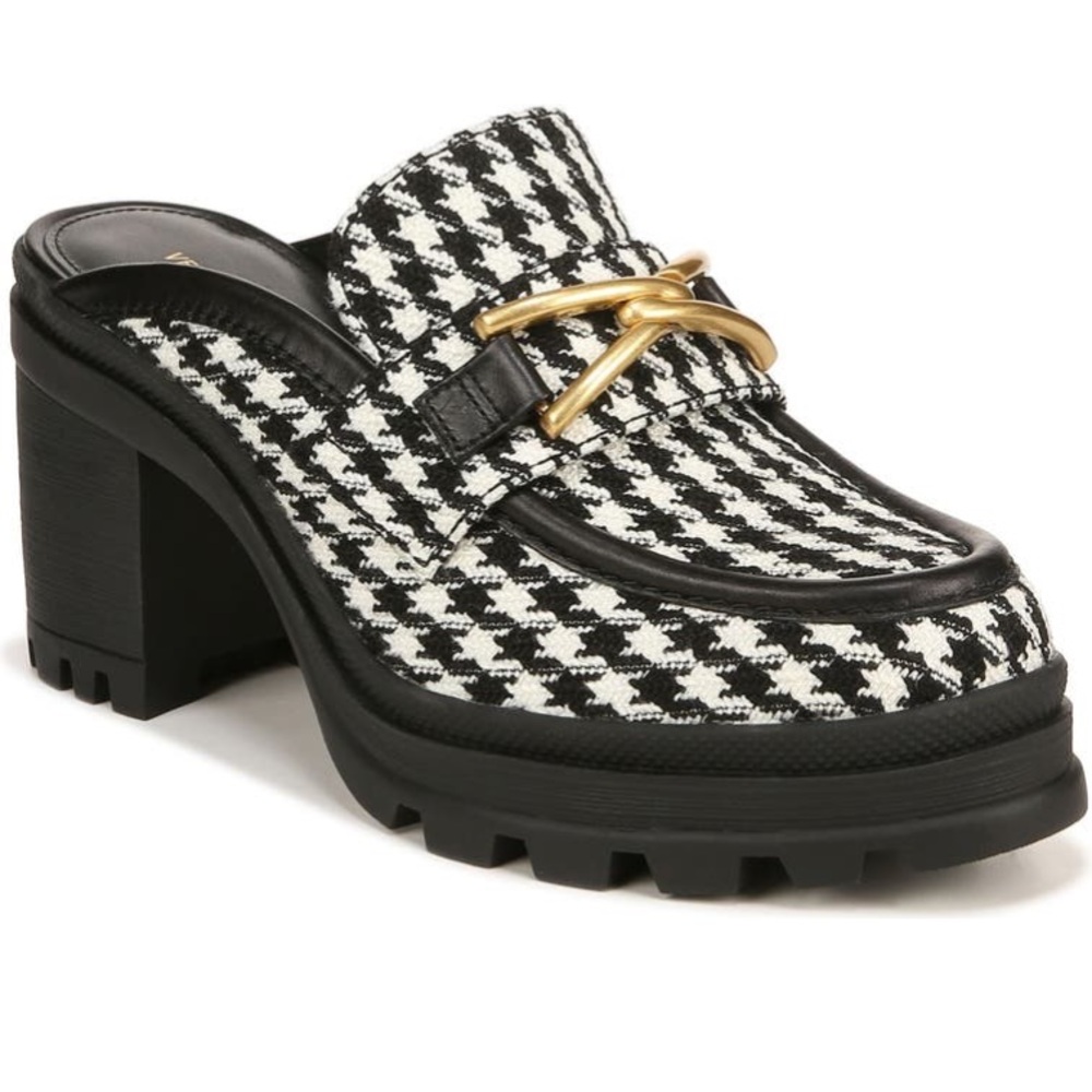Veronica Beard Wynter Lug Sole Mule (Black/White)